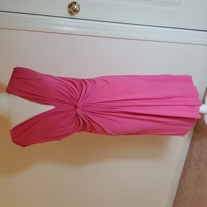 Boston Proper pink cap sleeve midi dress